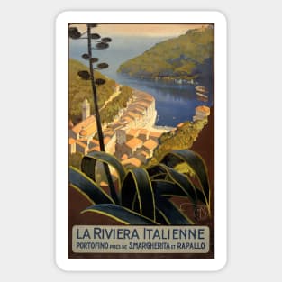 Vintage Travel Poster Italy Italian Riviera Sticker